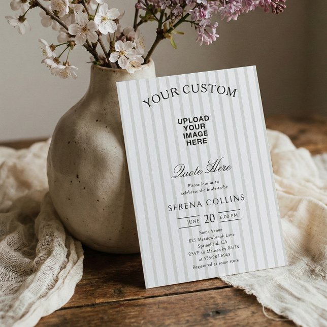 Convite Chá de panela de Sage de Imagem Personalizada de S (Criador carregado)