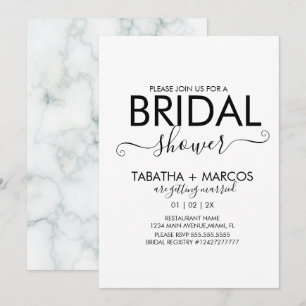 Convite Chá de panela de Script de Padrão de Marble Simp