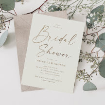 Chá de panela de Script Dourado Simples