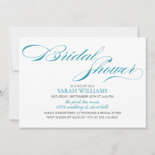 Convite Chá de panela de Script Elegante Aqua