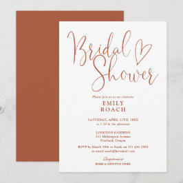 Convite Chá de panela de Script Elegante do Terracotta Boh