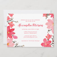 Chá de panela de Script Floral Vermelho na moda Ro