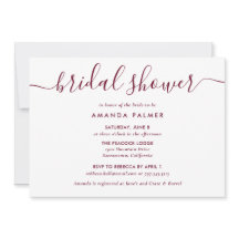 Chá de panela de Script Moderno Burgundy