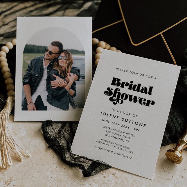 Convite Chá de panela de Script Retroativo Vintage (Criador carregado)