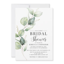 Chá de panela de Script Watercolor Eucalyptus