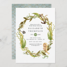 Convite Chá de panela de Sereia de Algas Marinhas Aquática