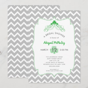 Convite Chá de panela de Shamrock IRLANDÊS Dia de São P