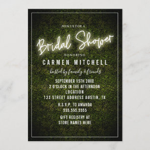 Convite Chá de panela de Sinal de Neon Branco