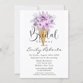 Convite Chá de panela de Sorvete Roxo Periwinkle