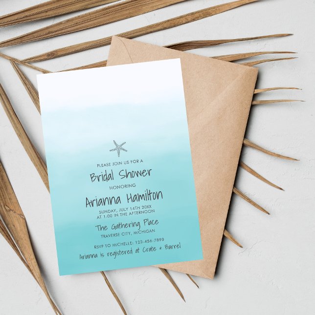 Convite Chá de panela de Starfish de Destino de Praia de O (Criador carregado)