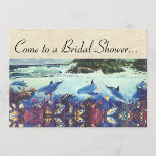 Convite Chá de panela de Tartarugas do Mar de Golfinho par