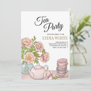 Convite Chá de panela de Tea Party Bridal Chá