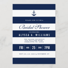 Convite Chá de panela de Tema Náutico Negrito