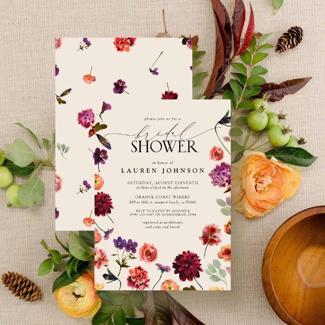 Convite Chá de panela de Terracotta para Jardim Floral Mod (Bridal Shower Invitation!)