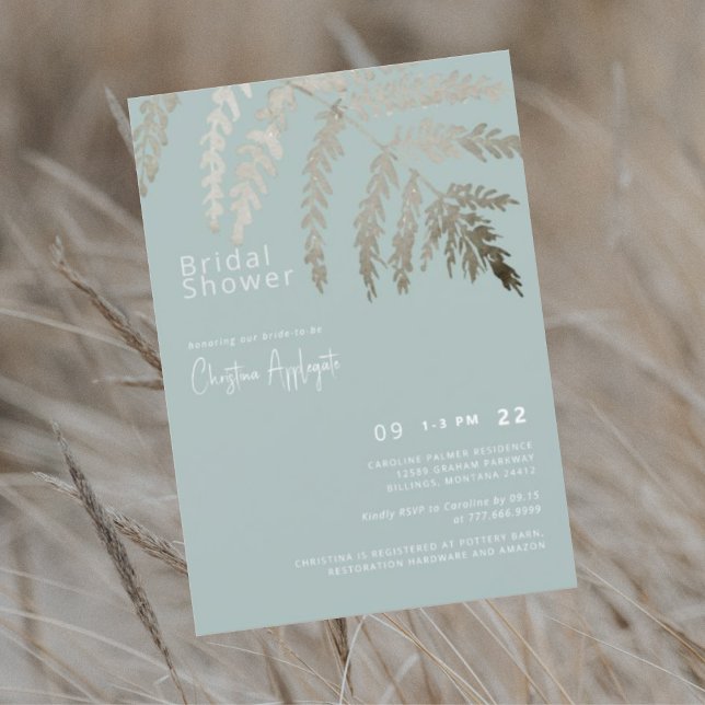 Convite Chá de panela de Texto Branco do Seafoam (Criador carregado)