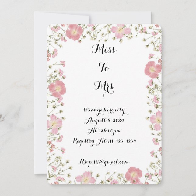 Convite Chá de panela DE TINTA WILDFLOWER (Frente)