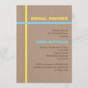 Convite chá de panela de tipografia moderna e stripes