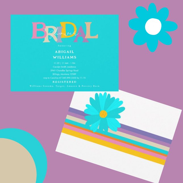 Convite Chá de panela de Turquoise de Arte Retroativa (Criador carregado)