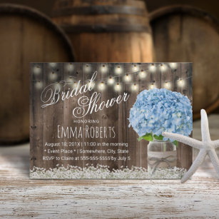 Convite Chá de panela de Urso Azul Russo Hydrangea Floral