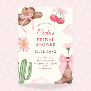 Convite Chá de panela de vaqueiro rosa
