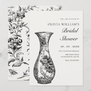 Convite Chá de panela de vaso antigo Vintage