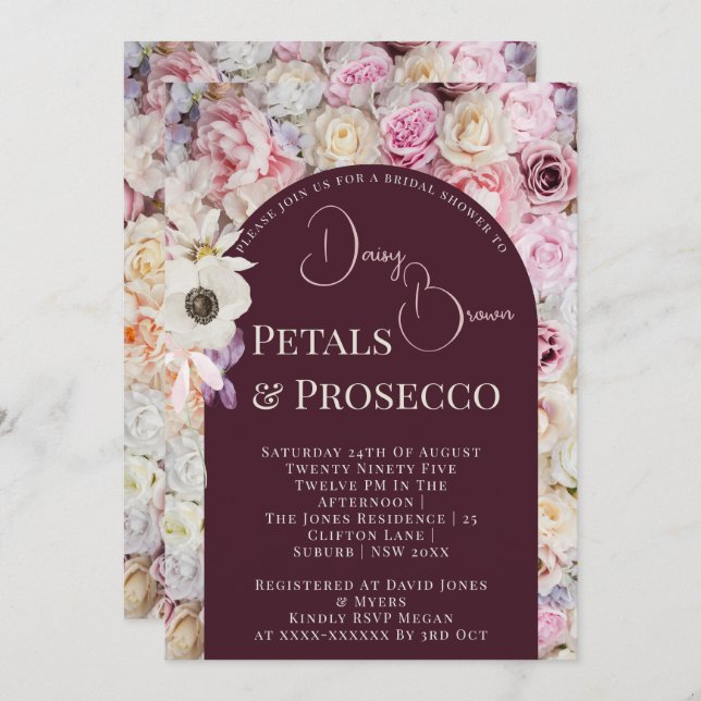 Convite Chá de panela de Verão da Arca Floral Elegante Mah (Frente/Verso)