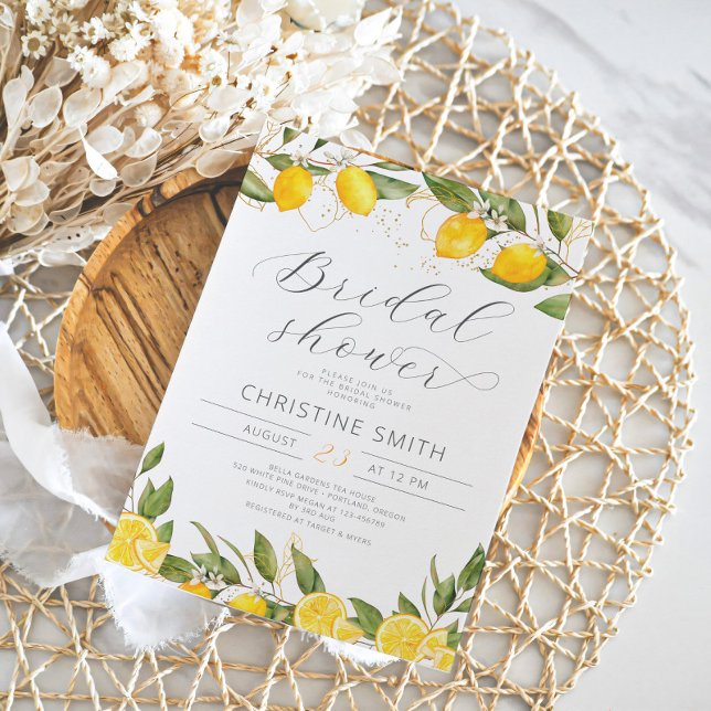 Convite Chá de panela de Verão de Lemon Citrus (Criador carregado)