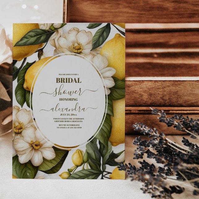 Convite Chá de panela de Verão do Mediterrâneo Chic Lemon (Criador carregado)