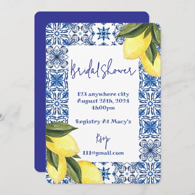 CONVITE CHÁ DE PANELA DE VERÃO LIMONCELLO (Frente/Verso)