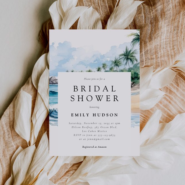 Convite Chá de panela de Verão tropical de praia (Criador carregado)