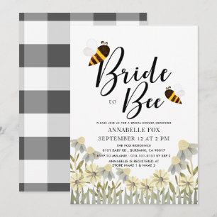 Convite Chá de panela de Verificação de Búfalo Preto p