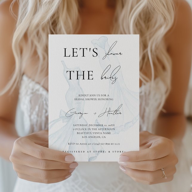 Convite Chá de panela de Vestido de Aquarela LGBTQ (Criador carregado)