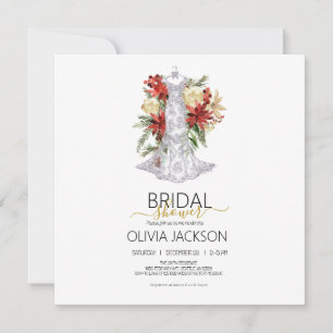 Convite Chá de panela de Vestido de Casamento de Natal