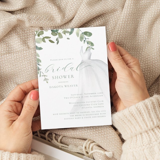 Convite Chá de panela de Vestido de Casamento de Vestido d (Criador carregado)