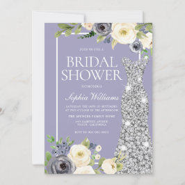 Convite Chá de panela de Vestido de Diamante Azul