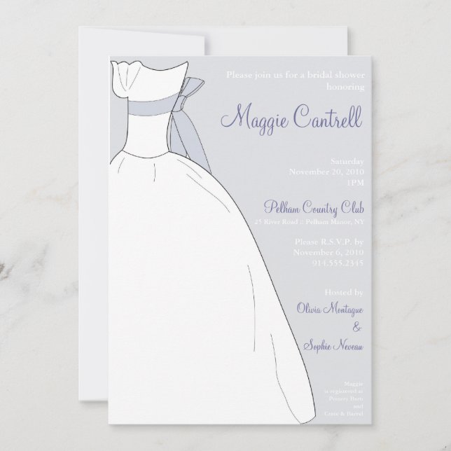 Convite Chá de panela de vestidos de casamento (Frente)