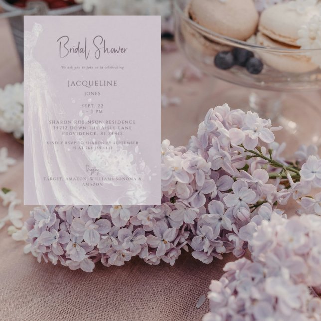 Convite Chá de panela de vestidos de lavanda (Criador carregado)