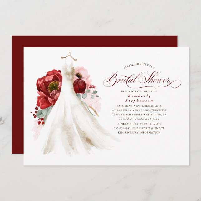 Convite Chá de panela de vestimenta azul e rosa (Frente/Verso)