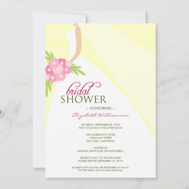 Convite Chá de panela de vestir_2 de casamento (amarelo) (Frente)