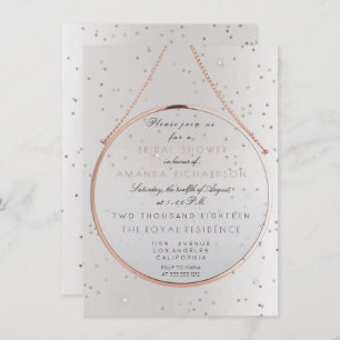 Convite Chá de panela de vidro Bachelorette Silver Rosa Ro