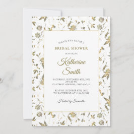 Convite Chá de panela de Vinha das Flores Douradas Elegant