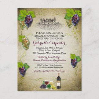 Convite Chá de panela de vinhedo de vinho