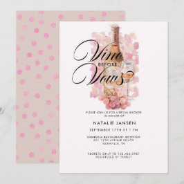 Convite Chá de panela de Vinho de Cor de Água Elegante Mod