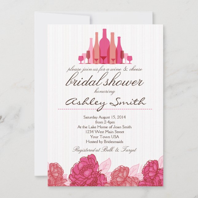 Convite Chá de panela de vinho e queijo (Frente)