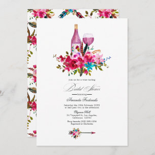 Convite Chá de panela de vinho tônico de turquesa e boho c