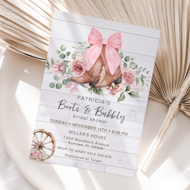 Convite Chá de panela de vovó de Arco rosa-botas (Criador carregado)