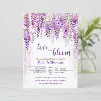 Convite Chá de panela de Wisteria de Aquarela Puro