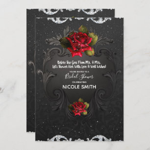 Convite Chá de panela decorativo das rosas vermelhas do