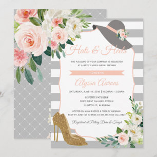 Convite Chá de panela Derby de Chapéus e Heels Floral