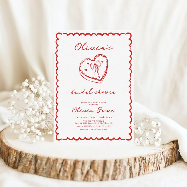 Convite Chá de panela Desenho Da Mão De Bolo Retroativo (Criador carregado)